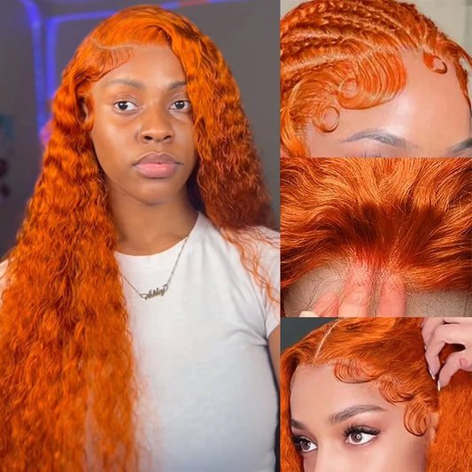 Vibrant Ginger Water Wave Lace Frontal Wig™