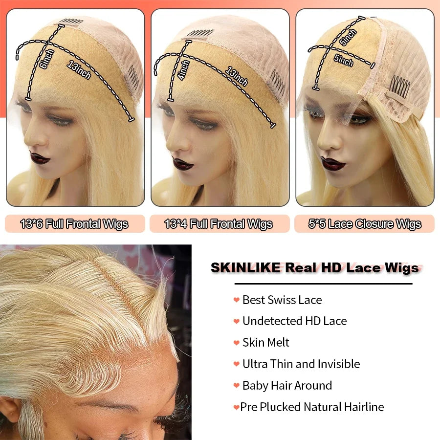Premium 613 Blonde HD Full Lace PrePlucked