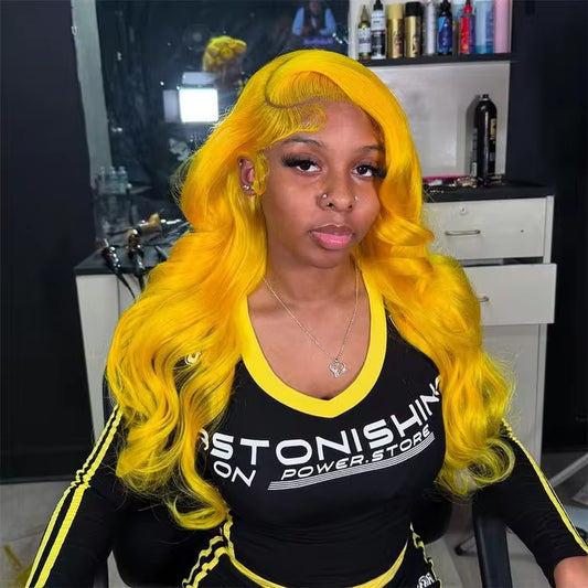 Lemon Glow Body Wave Lace Front Wig