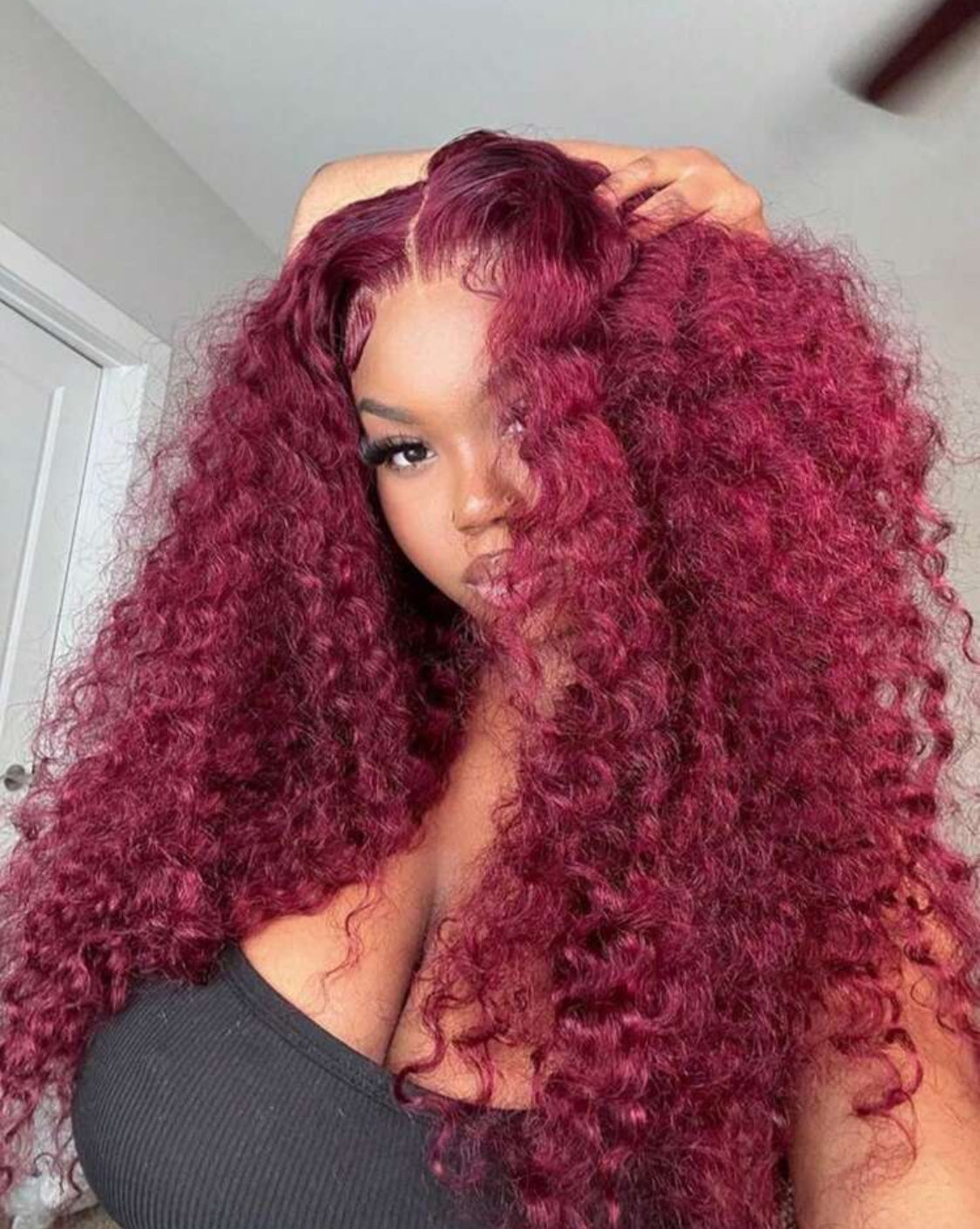 Vibrant Deep Wave 99j Burgundy Lace Frontal Wig™