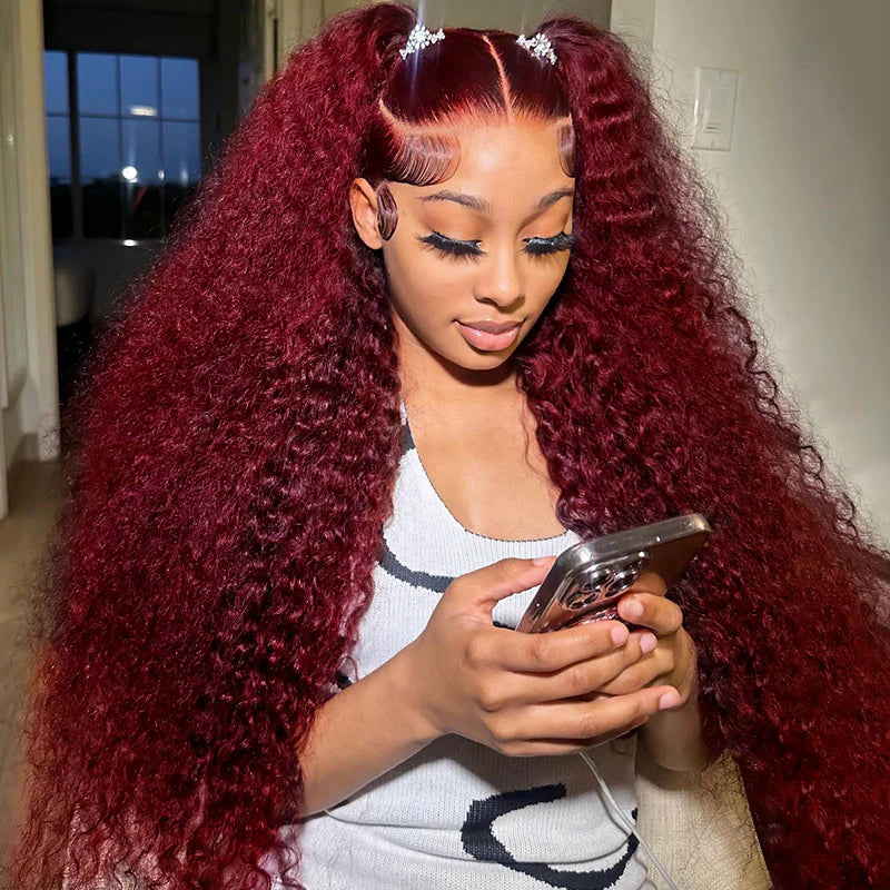Vibrant Deep Wave 99j Burgundy Lace Frontal Wig™