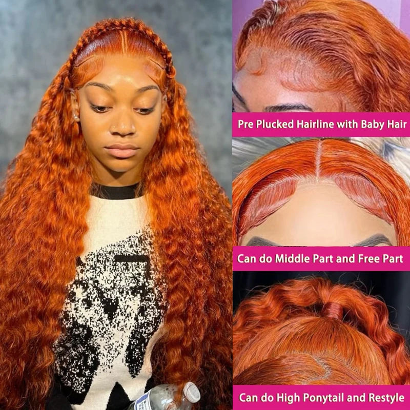 Vibrant Ginger Water Wave Lace Frontal Wig™