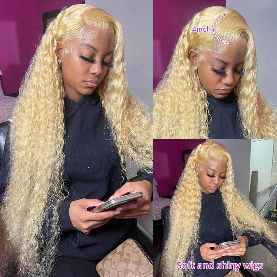 Curly Blonde Lace Front Wig 613 Hd Lace Frontal Wig