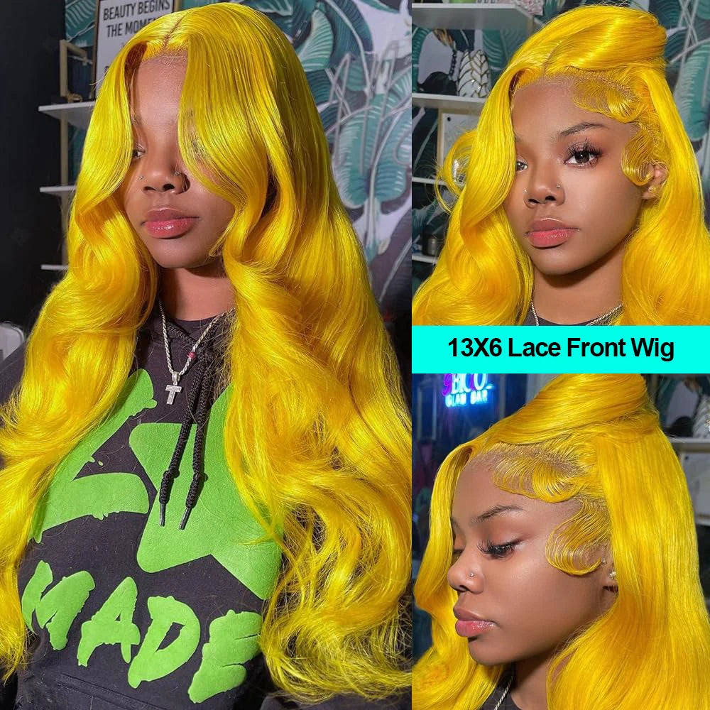 Lemon Glow Body Wave Lace Front Wig