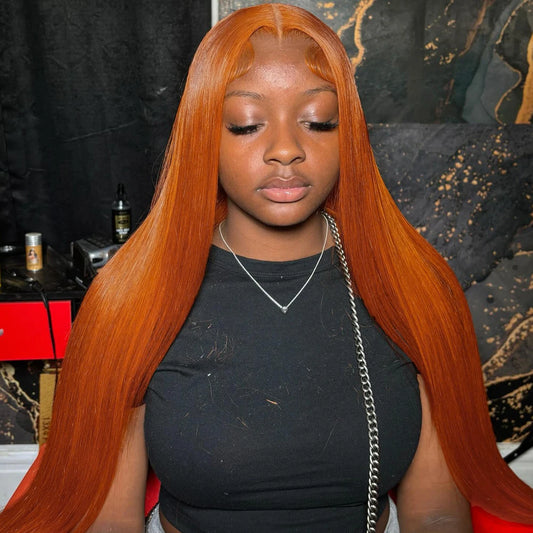 Spice Luxe™ HD Lace Wig – Bone Straight in Ginger Blaze