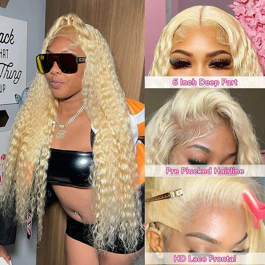 Curly Blonde Lace Front Wig 613 Hd Lace Frontal Wig