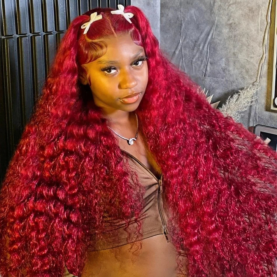 Vibrant Deep Wave 99j Burgundy Lace Frontal Wig™