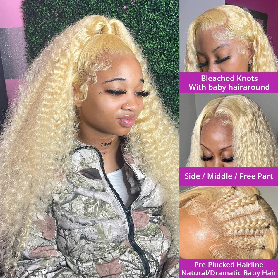 Curly Blonde Lace Front Wig 613 Hd Lace Frontal Wig