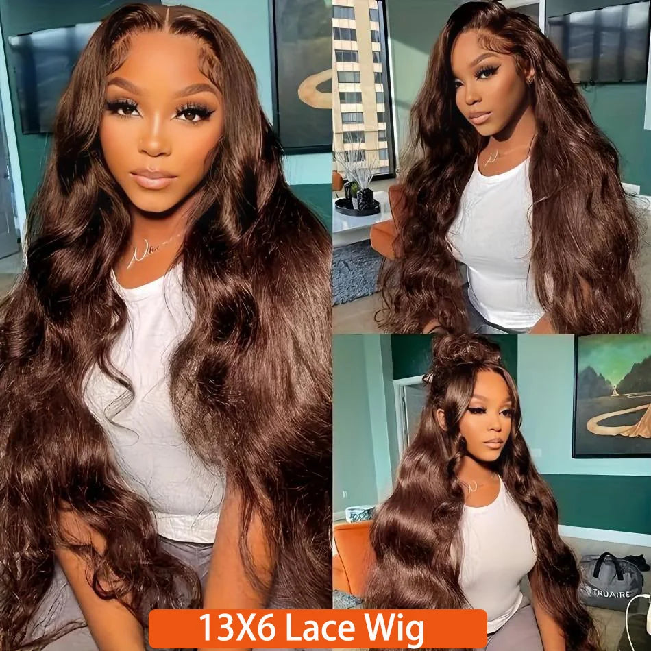Chocolate Brown Body Wave Lace Front Wig