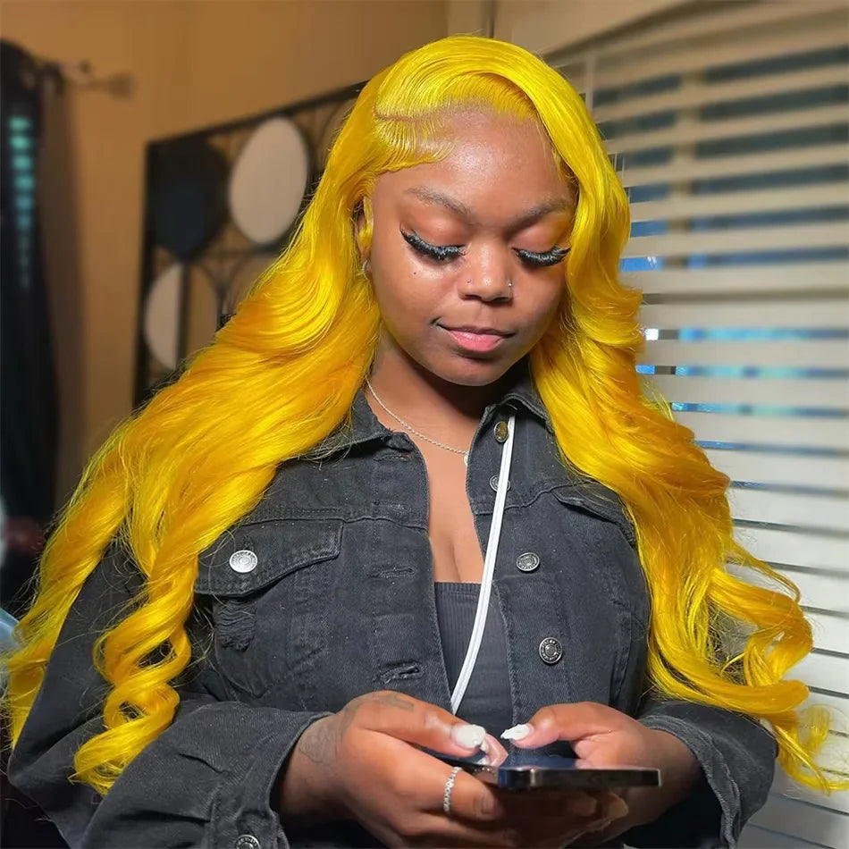 Lemon Glow Body Wave Lace Front Wig