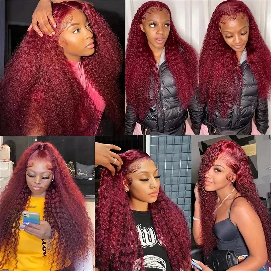 Vibrant Deep Wave 99j Burgundy Lace Frontal Wig™